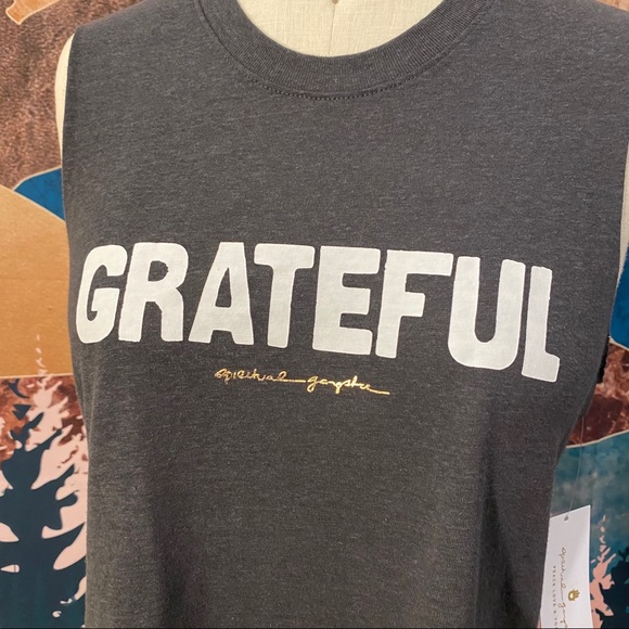 Spiritual Gangster GRATEFUL Crop Tank Top NWT - Picture 3 of 8